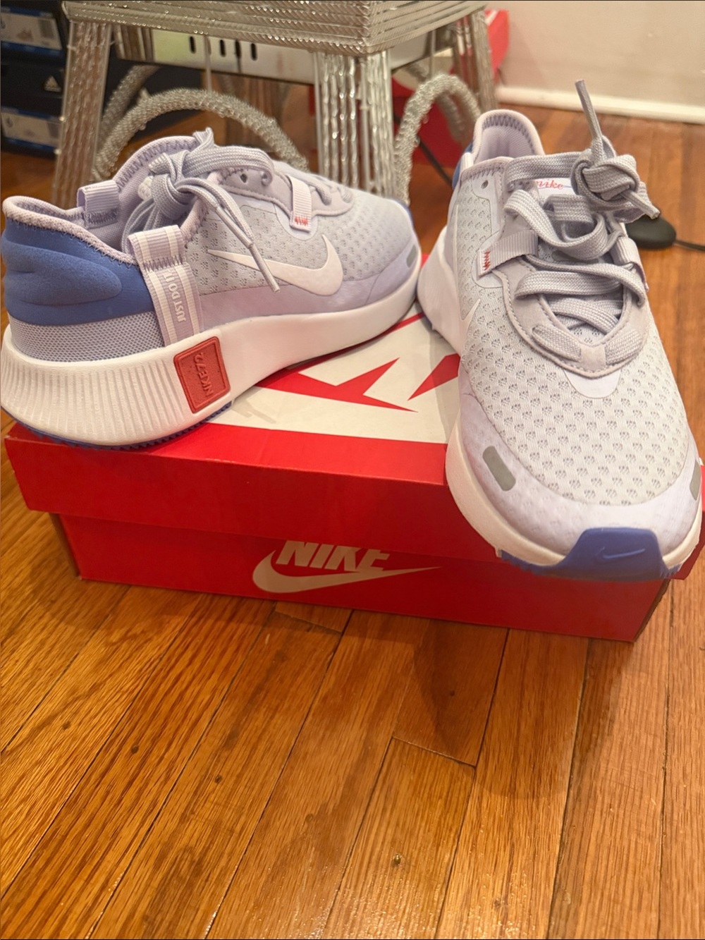 Nike womens Lavender and Light Blue Mesh Sneakers